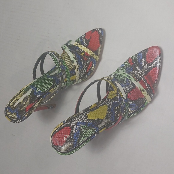 Qupid Multicolor Woman Slip-on Pointed Toe High Heel Shoes Size 10 - Picture 3 of 11